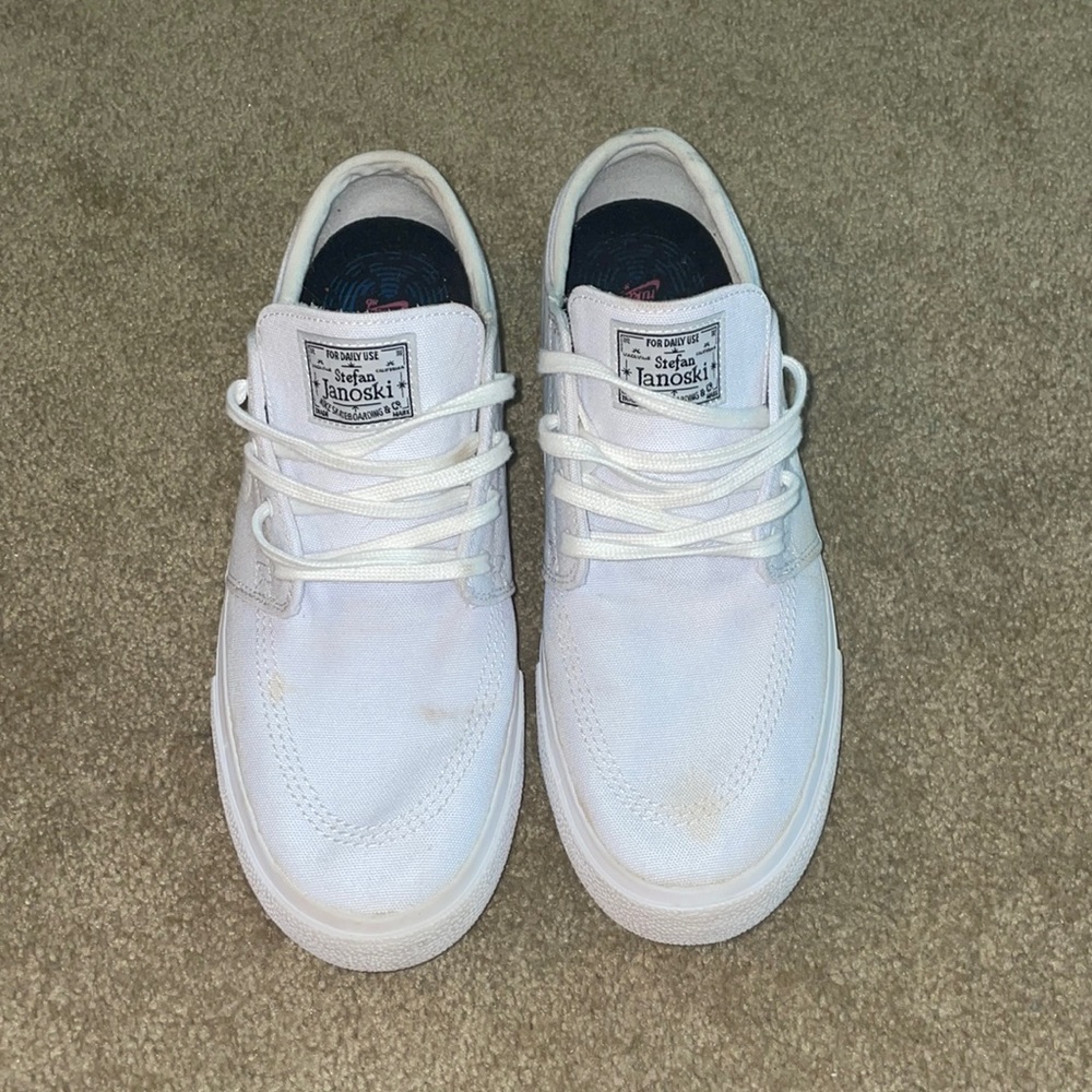 Nike M 9.5 All White Canvas Shoes